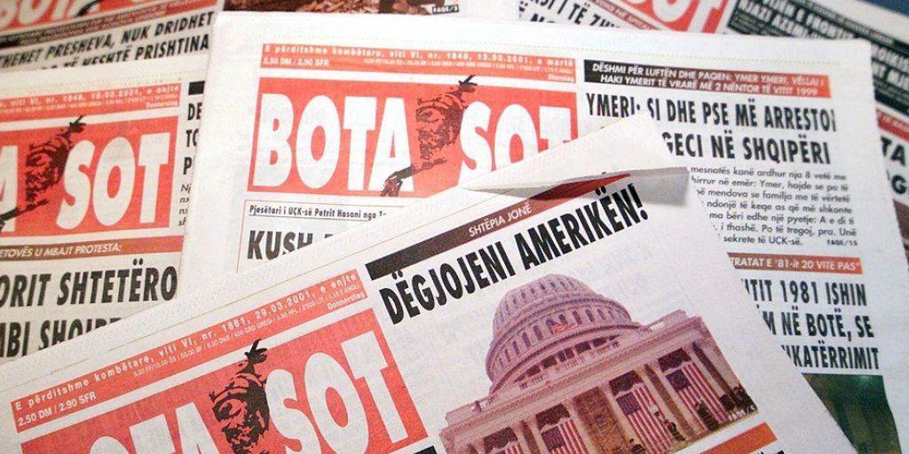 "Bota sot": Auf der Redaktion der kosovo-albanischen Zeitung traf 2002 eine Paketbombe ein. Nur durch Zufall explodierte sie nicht. (Archivbild)