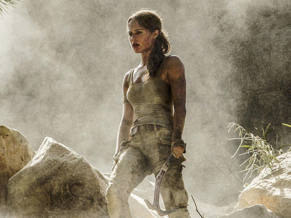 Alicia Vikander spielt Lara Croft in der Neuauflage von "Tomb Raider". Die Computerspiel-Verfilmung setzte sich am Wochenende vom 15. bis 18. März 2018 an die Spitze der CH-Kinocharts. (Archiv)
