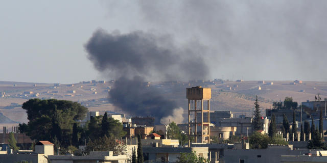 Rauch steigt in Kobane auf