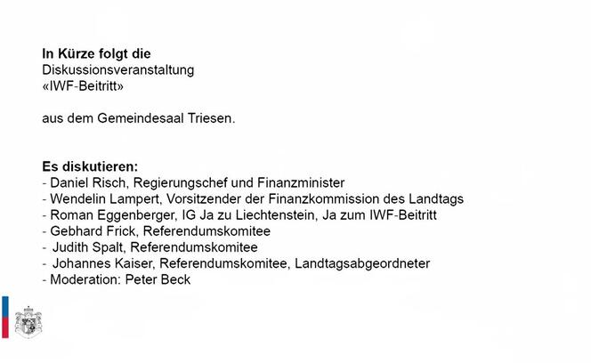 Diskussion zur Abstimmung über den IWF-Beitritt Diskussion zur Abstimmung über den IWF-Beitritt