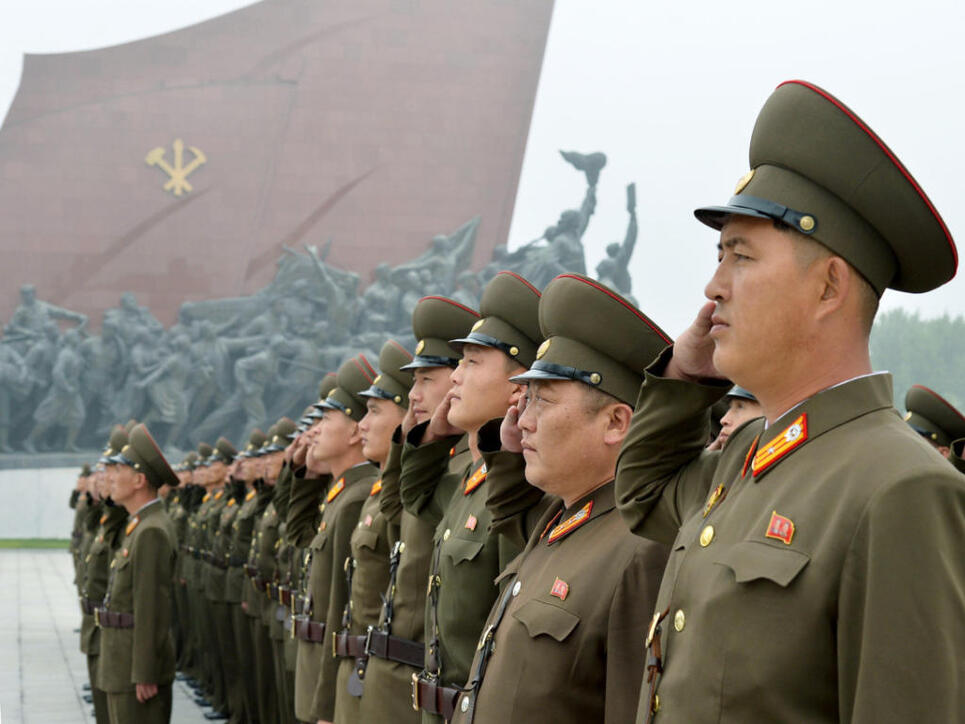 Nordkoreanische Militär während einer Zeremonie in Pjöngjang zum 69. Jahrestag der Staatsgründung