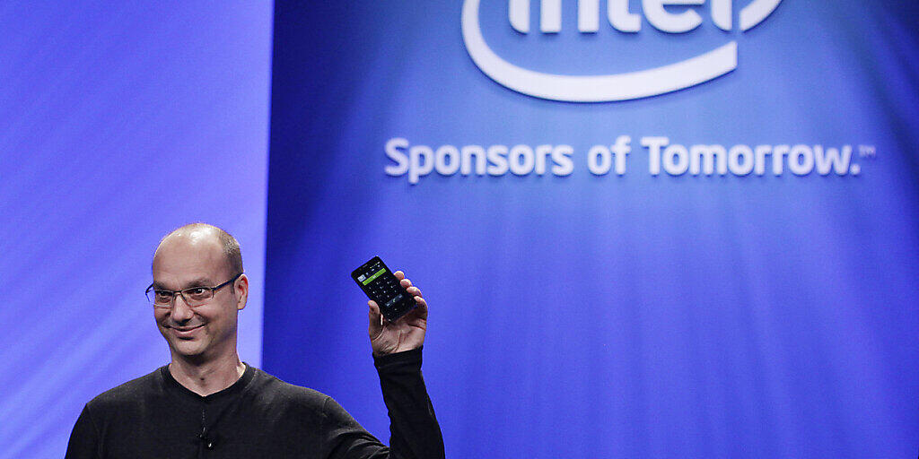 Ein Bild aus glücklicheren Zeiten: Andy Rubin als Vizepräsident der Handyabteilung von Google an einer Intel-Konferenz im Jahr 2011. Nun ist Rubin mit seinem Start-Up gescheitert.  (Archivbild)