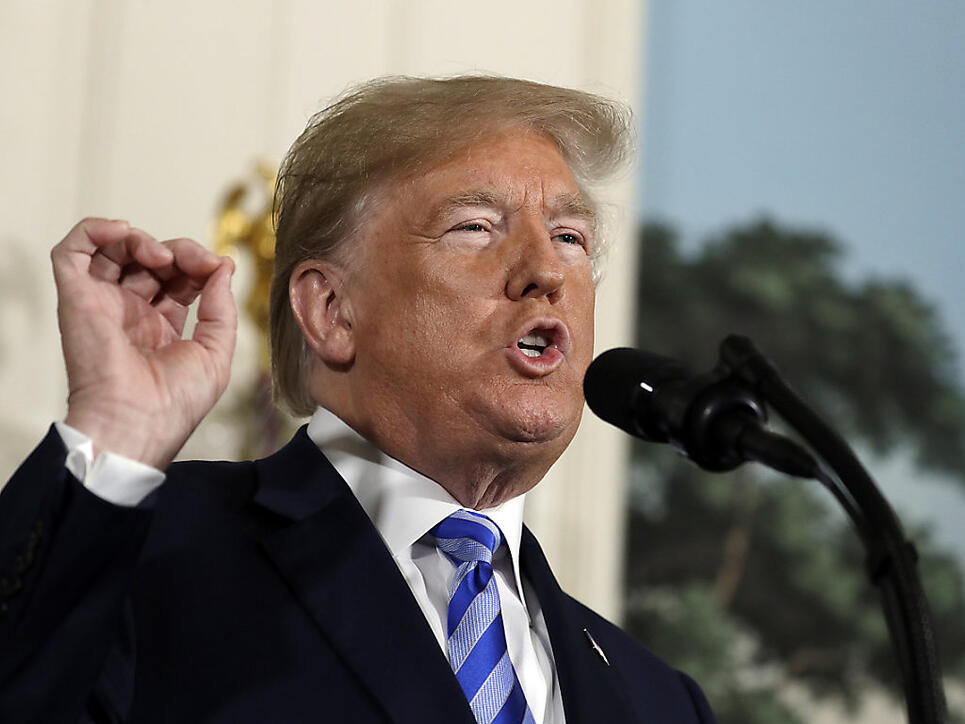US-Präsident Trump kündigt in einer Ansprache im Weissen Haus die Aufkündigung des Atomabkommens mit dem Iran an.