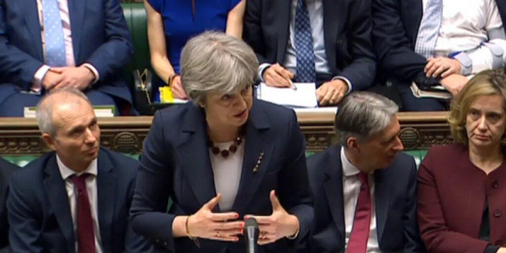 Theresa May am Mittwoch im Parlament.