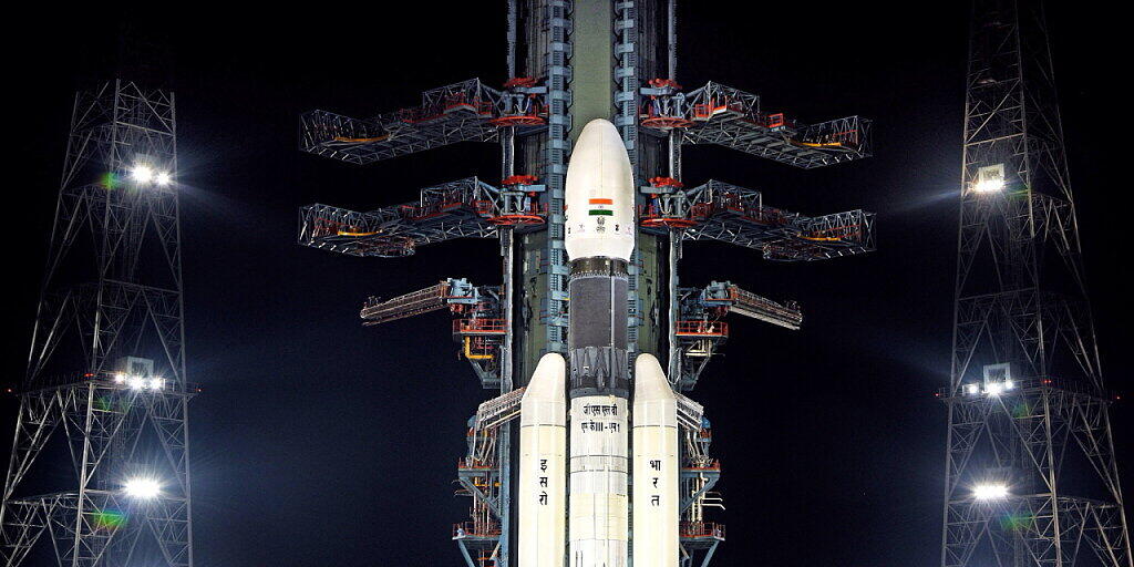Indiens beginnt seine erste Mondlandemission: Die Rakete mit dem Orbiter Chandrayaan-2 startete am Montag planmässig vom Weltraumbahnhof Satish Dhawan im südindischen Bundesstaat Andhra Pradesh. (Archivbild)