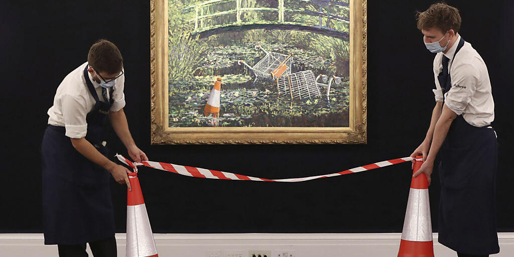 Ein "Banksy-Monet" ist in London für umgerechnet 9 Millionen Franken versteigert worden. (Archivbild) Ein "Banksy-Monet" ist in London für umgerechnet 9 Millionen Franken versteigert worden. (Archivbild)