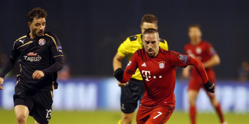 Franck Ribéry musste im Champions-League-Spiel in Zagreb vorzeitig ausgewechselt werden