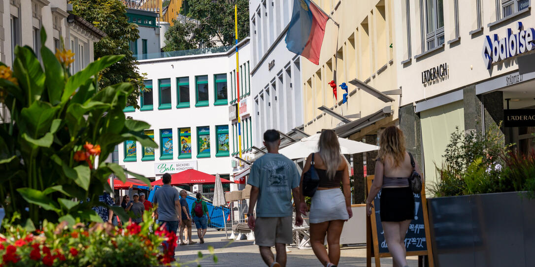 Das Städtle in Vaduz wird zu Sommermonaten am meisten frequentiert.