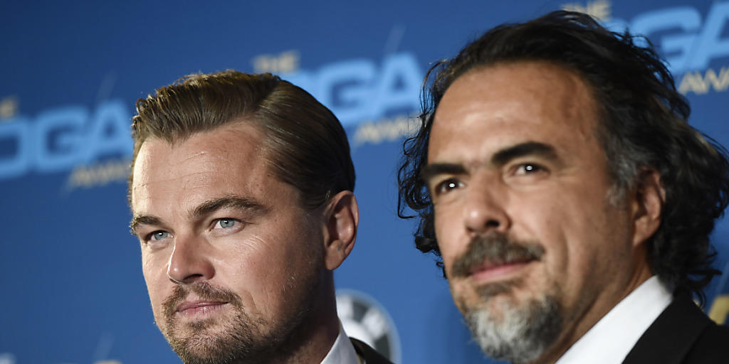 Alejandro Gonzalez Iñarritu und sein Hauptdarsteller Leonardo DiCaprio am Samstag bei den Directors Guild of America Awards. Letztes Jahr gewann der Regisseur diesen Preis für "Birdman", dieses Jahr für "The Revenant".