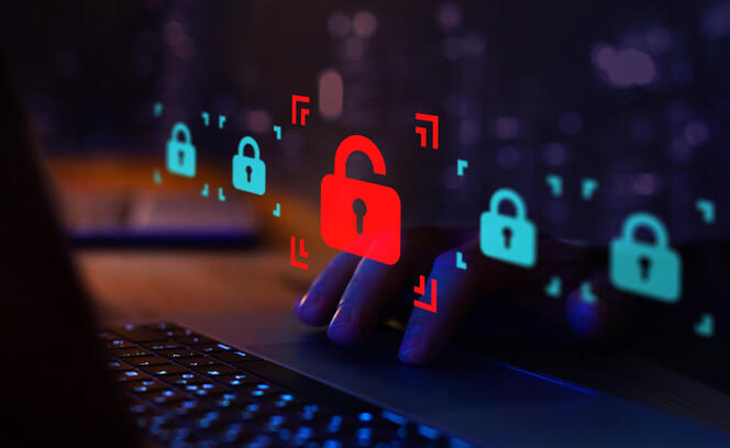 hacker attack or security breach, cyber crime concept, data protection