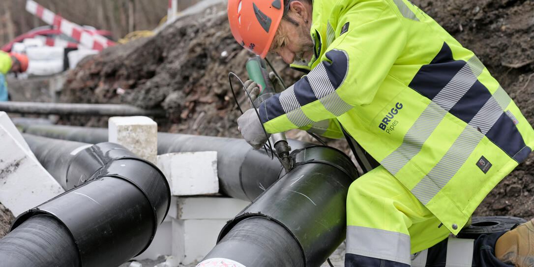 Installation der Fernwärme auf Schloss Vaduz