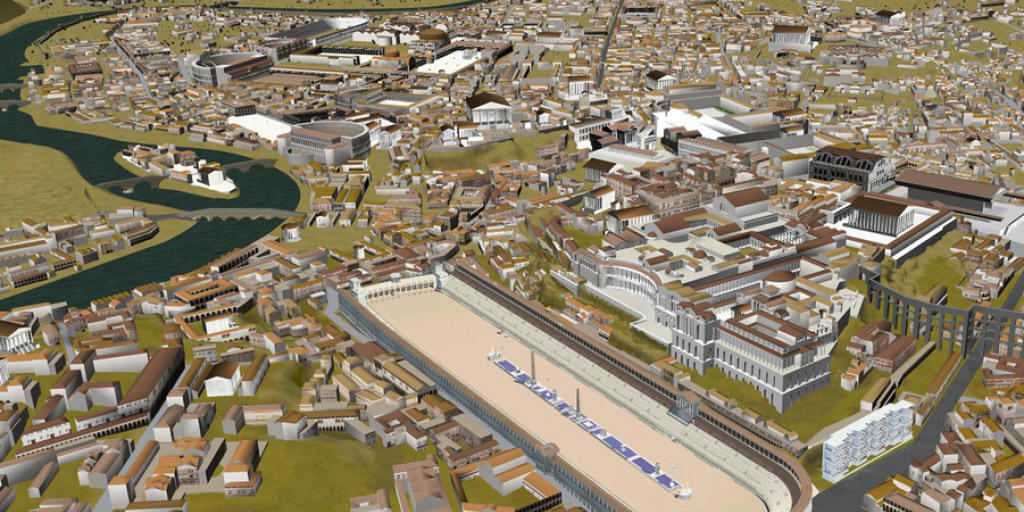 Ein 3-D-Model des antiken Roms mit dem Circus Maximus im Zentrum. (Archiv) Ein 3-D-Model des antiken Roms mit dem Circus Maximus im Zentrum. (Archiv)