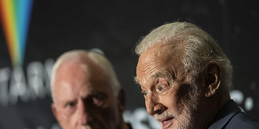 Buzz Aldrin erinnert sich an einem Medienanlass zum Auftakt des Starmus_Festival an seine Erlebnisse während der Apollo 11-Mission.