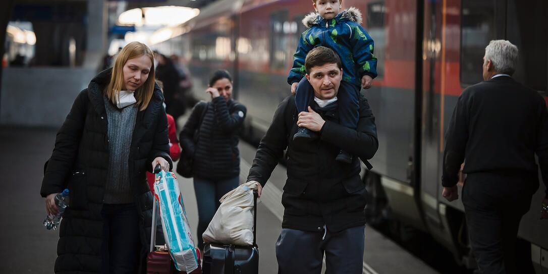 HAUPTBAHNHOF, ZUERICH HB, ANKUNFT, UKRAINE RUSSLAND KRIEG,