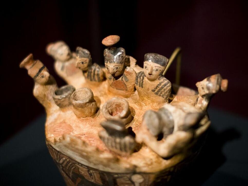 Skulptur in der Ausstellung "NASCA.PERU", die bis Mitte April im Museum Rietberg in Zürich zu sehen ist.