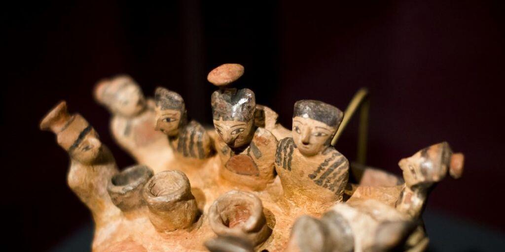Skulptur in der Ausstellung "NASCA.PERU", die bis Mitte April im Museum Rietberg in Zürich zu sehen ist.
