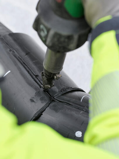 Installation der Fernwärme auf Schloss Vaduz