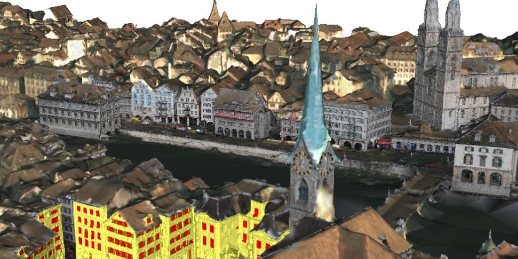 Das 3D-Modell von Zürich erstellten ETH-Forscher allein auf der Basis von Bilddaten.