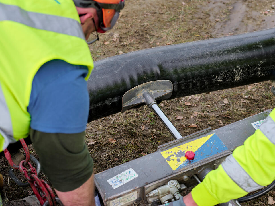 Installation der Fernwärme auf Schloss Vaduz