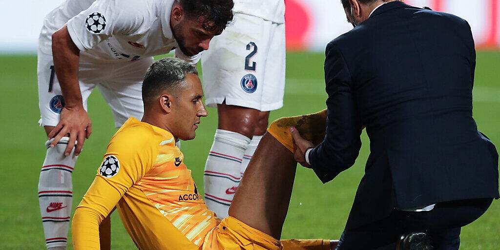 Hier hat sich Keylor Navas in der Partie gegen Atalanta Bergamo verletzt Hier hat sich Keylor Navas in der Partie gegen Atalanta Bergamo verletzt