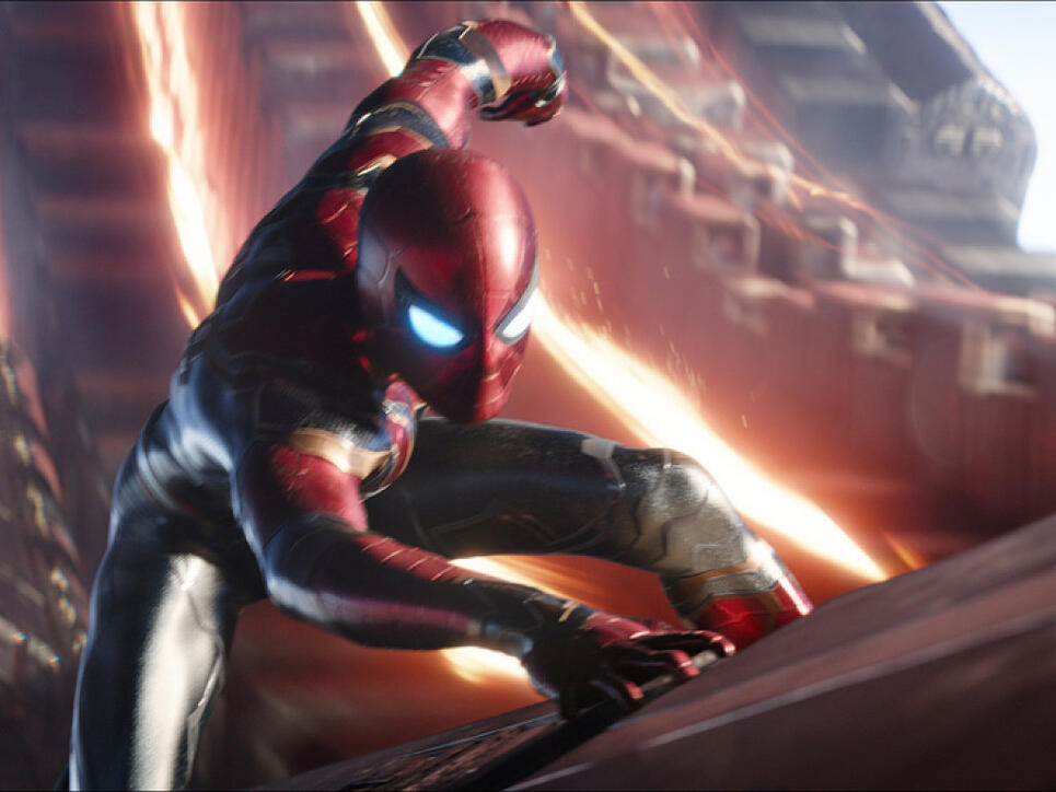 Das Bild zeigt Tom Holland als Spider-Man in "Avengers: Infinity War". Der Film hat am Wochenende vom 10. bis 13. Mai 2018 erneut am meisten Filmfans in die Schweizer Kinos gelockt. (Archiv)
