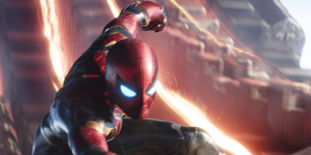 Das Bild zeigt Tom Holland als Spider-Man in "Avengers: Infinity War". Der Film hat am Wochenende vom 10. bis 13. Mai 2018 erneut am meisten Filmfans in die Schweizer Kinos gelockt. (Archiv)