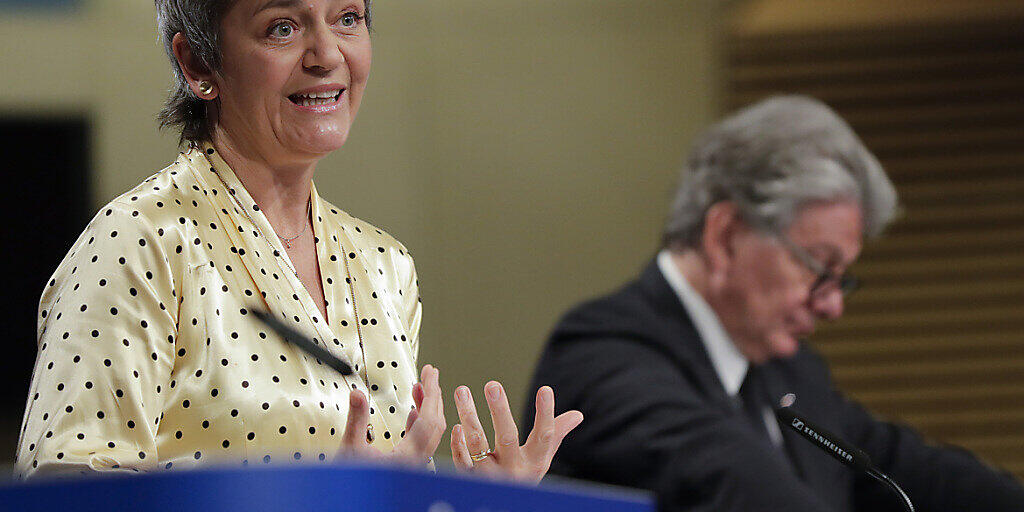 Die EU-Kommissarin Margrethe Vestager will den Handlungsspielraum für US-Technologiekonzerne in der EU einschränken. (Archivbild)