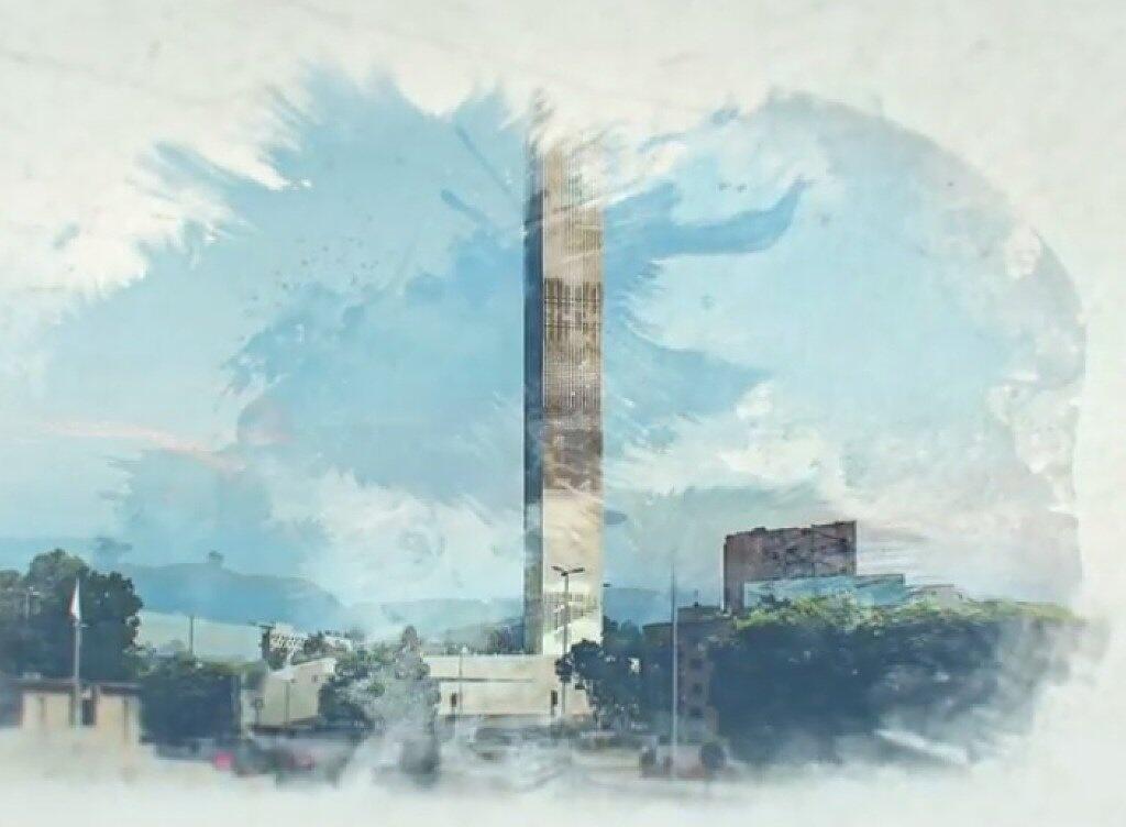Das Beirut Museum of Art (BeMA) - hier ein gemalter Entwurf mit dem Turm, in dem Wohnungen für Künstler untergebracht sind - soll helfen, Beirut wieder prominent auf der Weltkarte der Kultur zu positionieren. (Screenshot aus Promo-Video des BeMA)