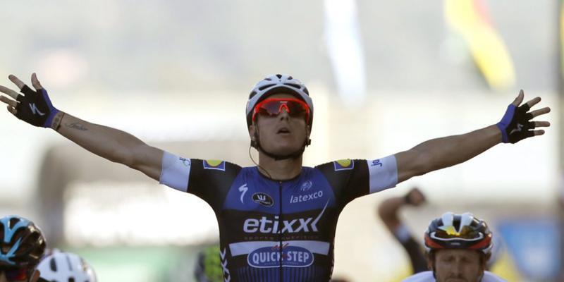 Der Belgier Gianni Meersman jubelt über seinen Sprintsieg in der 2. Vuelta-Etappe