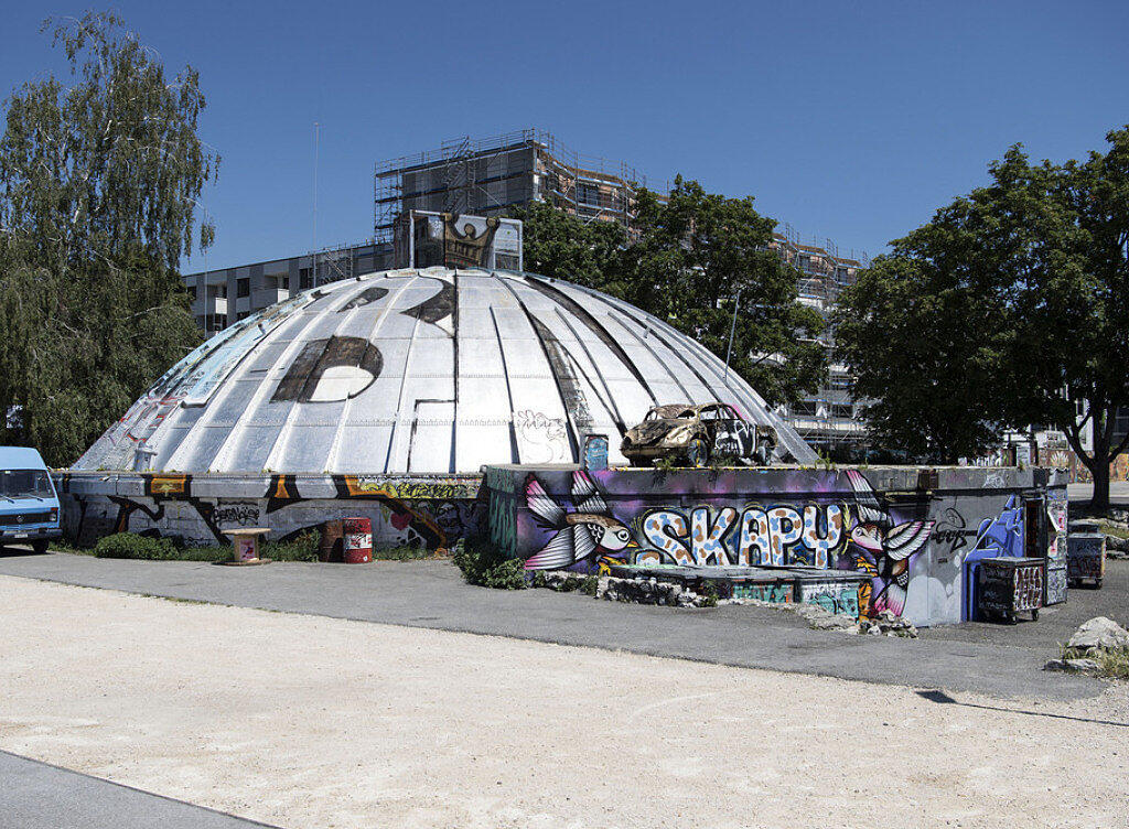 Sicht auf das Autonome Jugendzentrum AJZ, den sogenannten "Gaskessel" oder "Chessu", am Mittwoch, 20. Juni 2018, in Biel. Die Kulturstötte feiert ihr 50-Jahr Jubiläum.