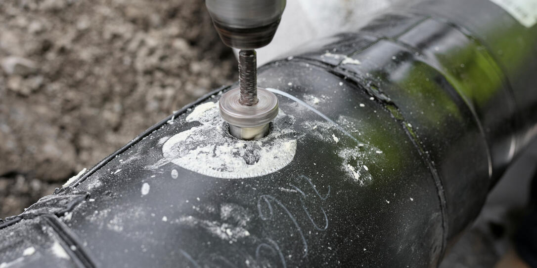 Installation der Fernwärme auf Schloss Vaduz