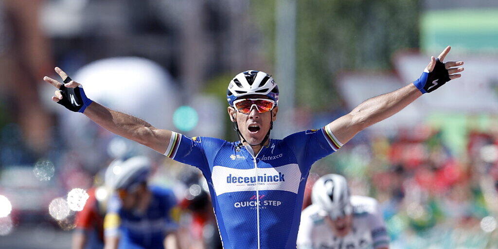 Philippe Gilbert freut sich über den Sieg in der 17. Etappe der Vuelta