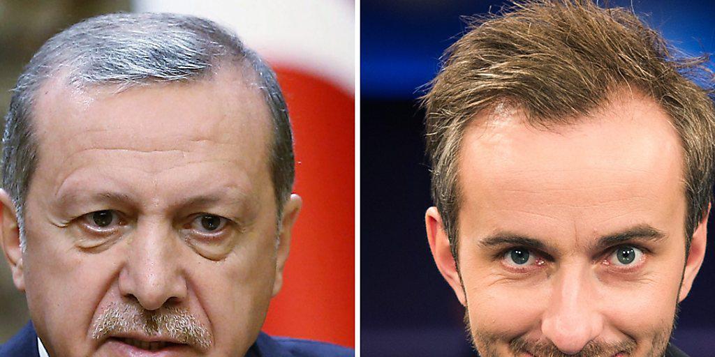 Der türkische Präsident Erdogan (links) ist wegen Majestätsbeleidigung gegen den deutschen Satiriker Böhmermann (rechts) vorgegangen. Auch in der Schweiz gibt es einen solchen Straftatbestand. Dieser soll nun abgeschafft werden. (Archivbild)