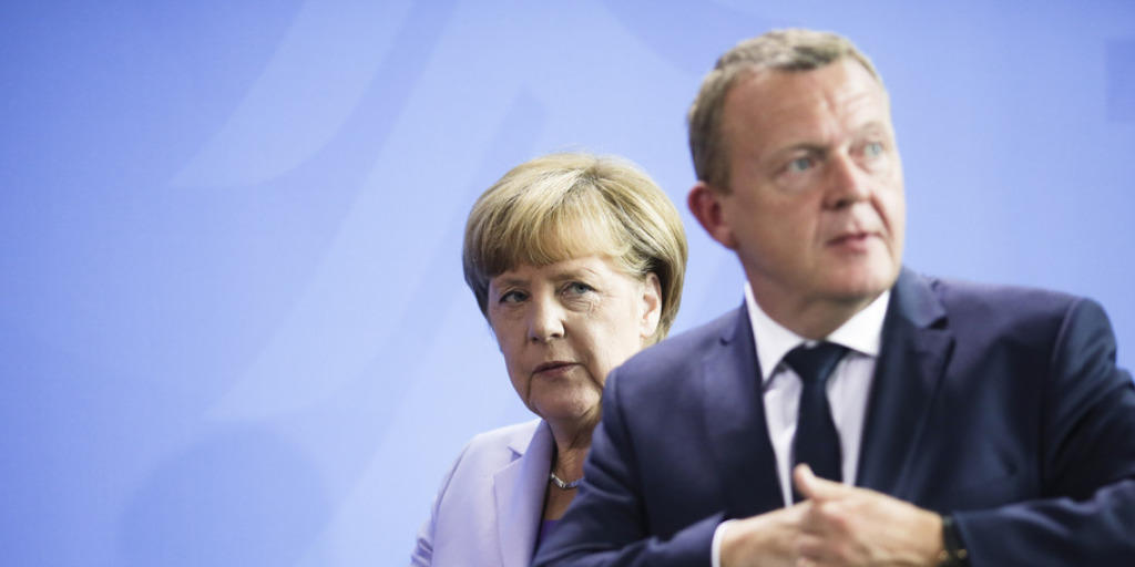 Angela Merkel und Lars Lökke Rasmussen nach der Medienkonferenz am Freitag in Berlin.