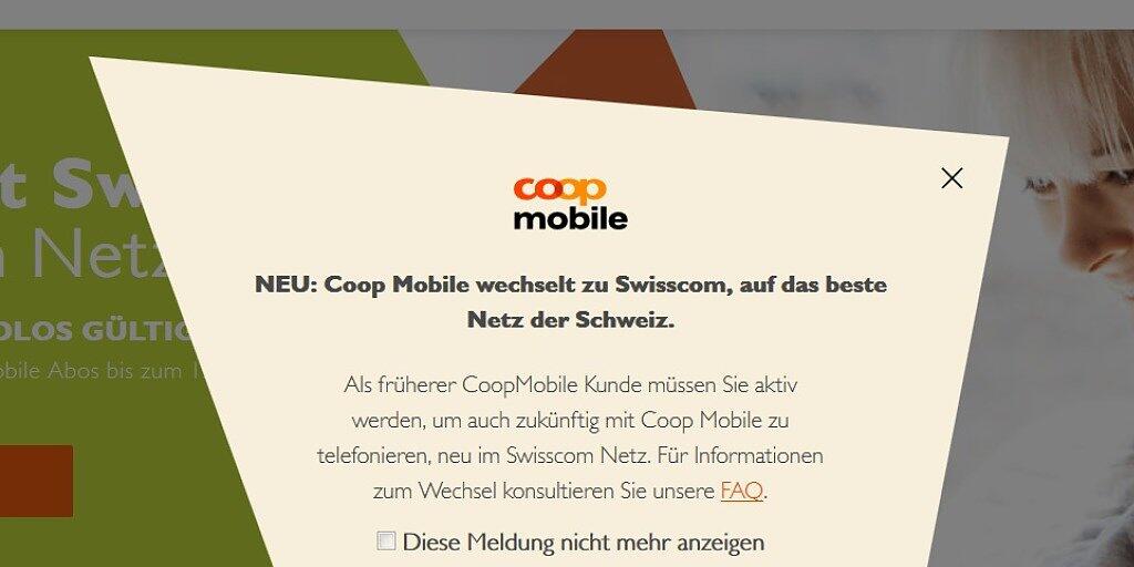 Coop Mobile wechselt per sofort von Salt zur Swisscom.