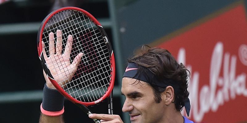 Roger Federer freut sich über Finaleinzug Roger Federer freut sich über Finaleinzug
