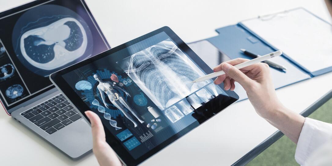 Medical technology concept. Med tech. Electronic medical record.