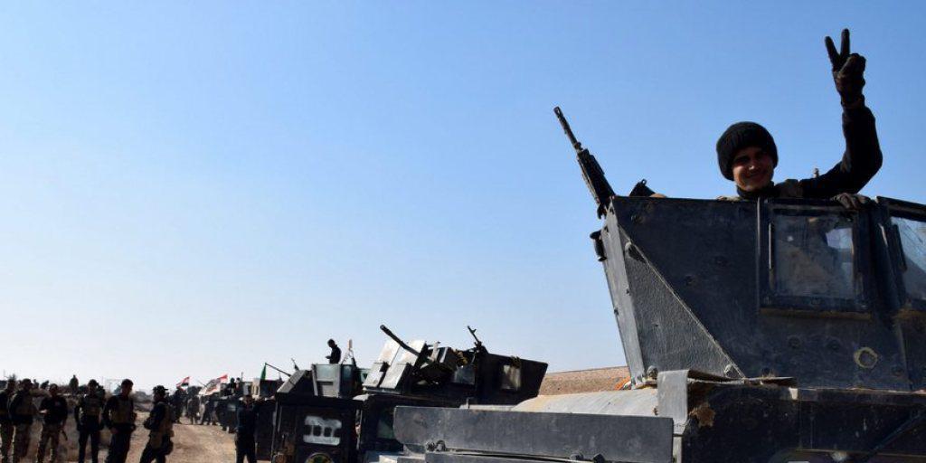 Irakische Truppen am Dienstag auf dem Vormarsch ins Zentrum von Ramadi.