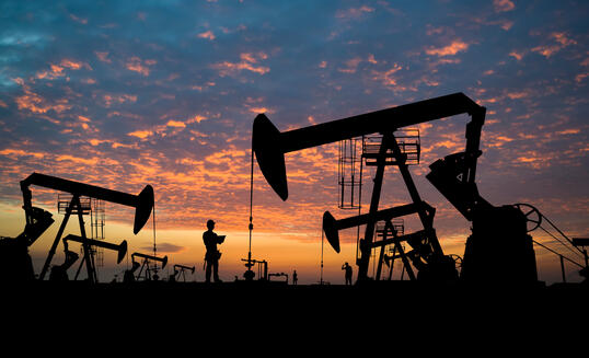 Concept of oil extraction, petroleum industry. Oil engineer