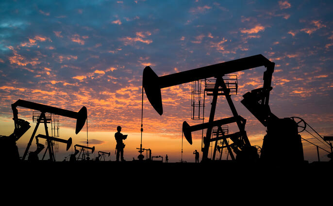 Concept of oil extraction, petroleum industry. Oil engineer