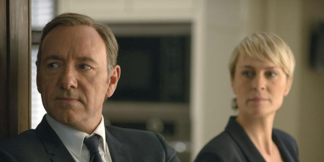 Eine Szene aus der Serie House of Cards mit Spacey und Wright