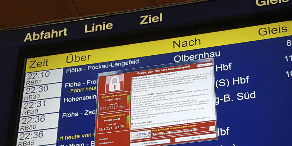 Auch vom internationalen Hackerangriff betroffen war die Deutsche Bahn, hier eine Anzeigetafel in Chemnitz. In der Schweiz ist von ähnlichen Fällen noch nichts bekannt.