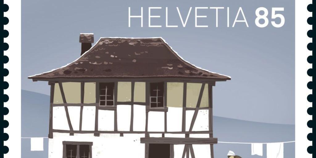 Eine der Sonderbriefmarken, die zum 50-jährigen Bestehen der Stiftung Ballenberg herausgegeben werden, zeigt das Waschhaus aus Rüschlikon um die Zeit 1750 bis 1800.