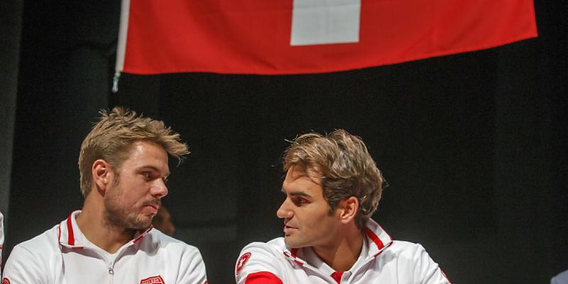 Stan Wawrinka und Roger Federer im Gespräch