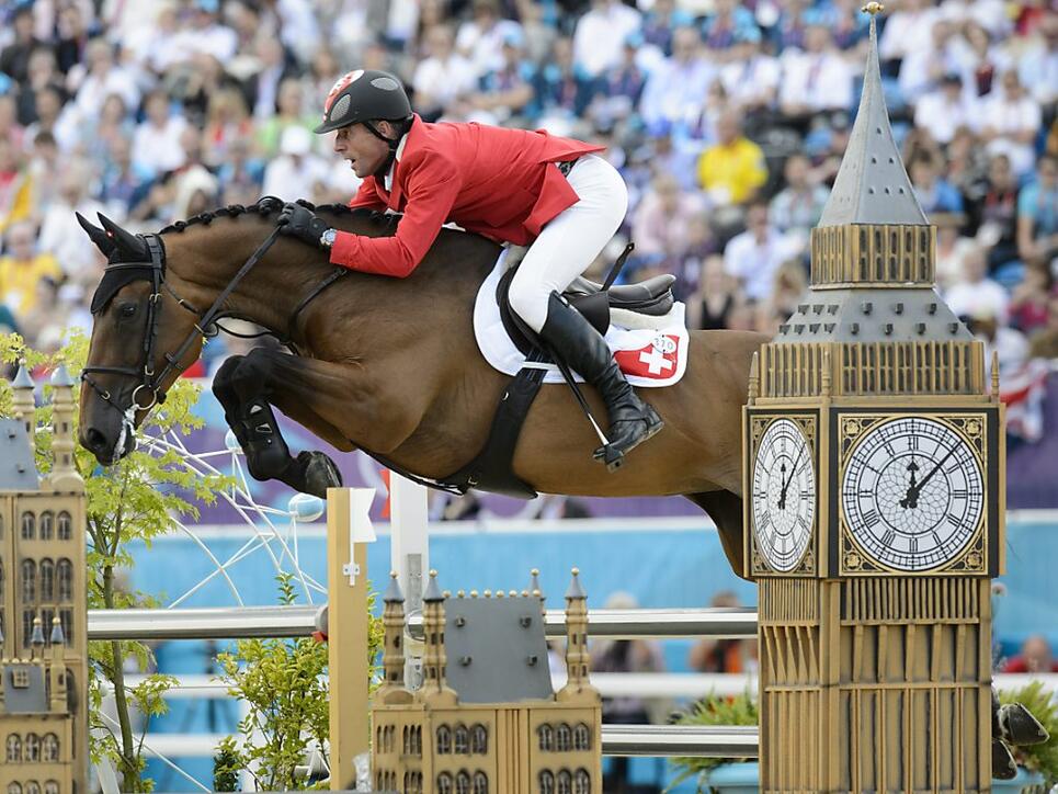 Paul Estermann mit seinem Pferd "Castlefield Eclipse" an den Olympischen Spielen in London.
