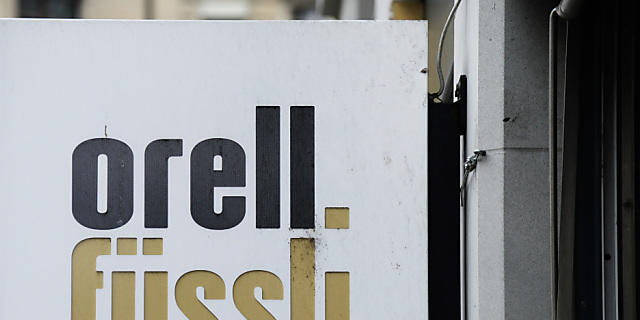 Das Logo von Orell Füssli in Zürich (Archiv)