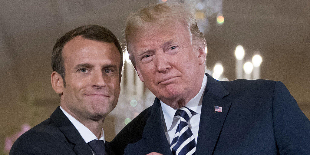 US-Präsident Donald Trump (rechts) und Frankreichs Präsident Emmanuel Macron haben sich auf eine gemeinsame Position bezüglich Syrien verständigt. (Archivbild)
