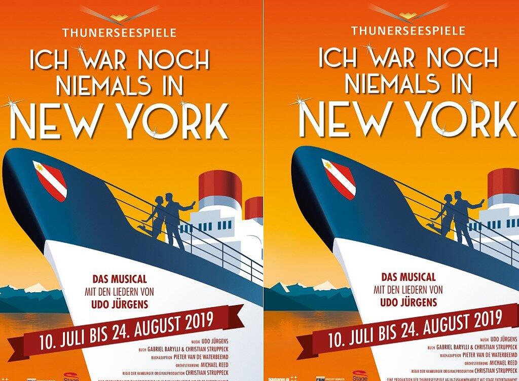 Die Thunerseespiele bringen nächstes Jahr das Udo-Jürgens-Musical "Ich war noch niemals in New York". Es ist die erste Openair-Aufführung des erfolgreichen Stücks. Die Thunerseespiele bringen nächstes Jahr das Udo-Jürgens-Musical "Ich war noch niemals in New York". Es ist die erste Openair-Aufführung des erfolgreichen Stücks.