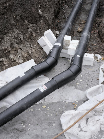 Installation der Fernwärme auf Schloss Vaduz