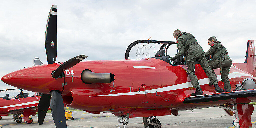 Verbot für das Support-Angebot von Pilatus in Saudi-Arabien und den arabischen Emiraten: Ein Schulungsflugzeug PC-21, hier in Emmen LU. (Archivbild)